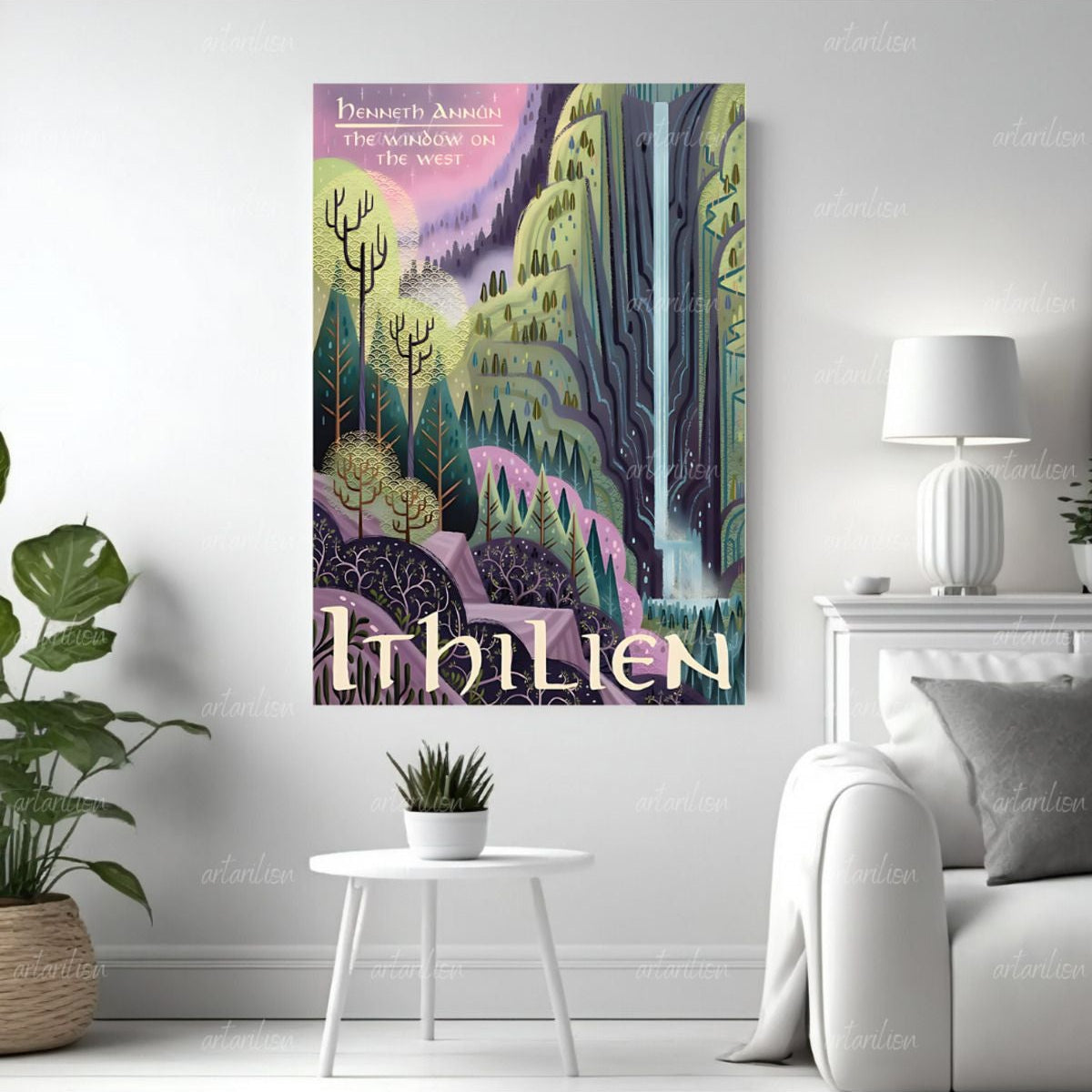 Yüzüklerin Efendisi Kanvas Tablo İthilien Duvar Dekorasyonu LOTR Oyun Odası Salon Dizi Film Tablosu