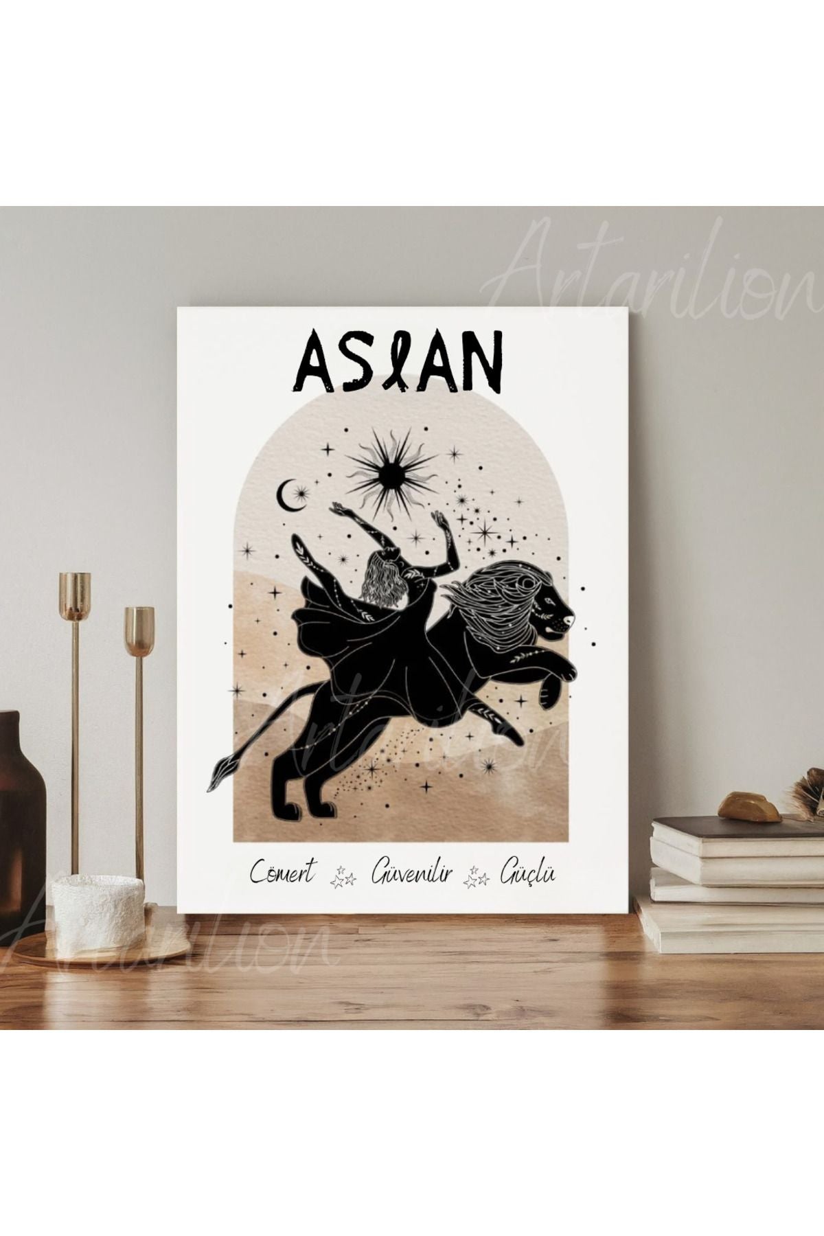 Dijital HD Baskı Kanvas Tablo Aslan Burcu Kanvas Tablo Zodiac Burç Duvar Tablosu