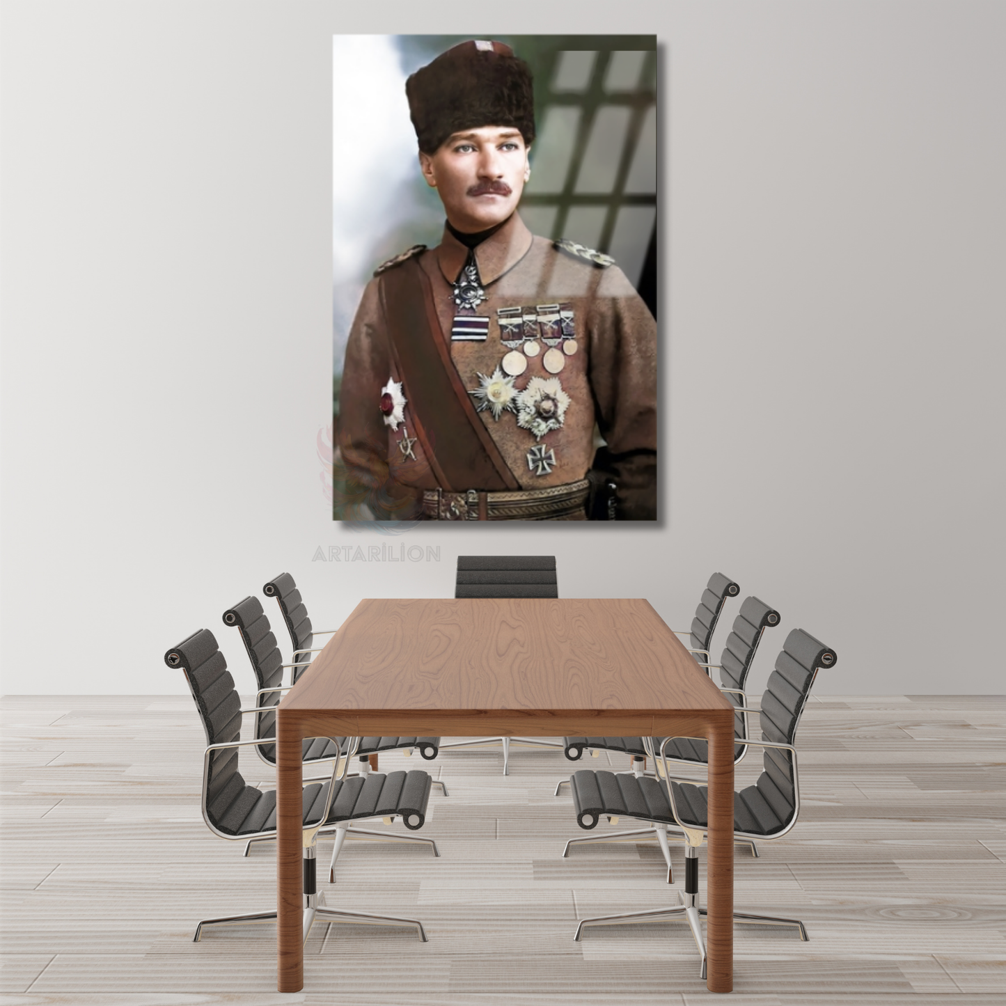 Atatürk Portre Cam Tablo Mustafa Kemal Atatürk Tablo Ev Ofis Dekorasyon Cam Tablo