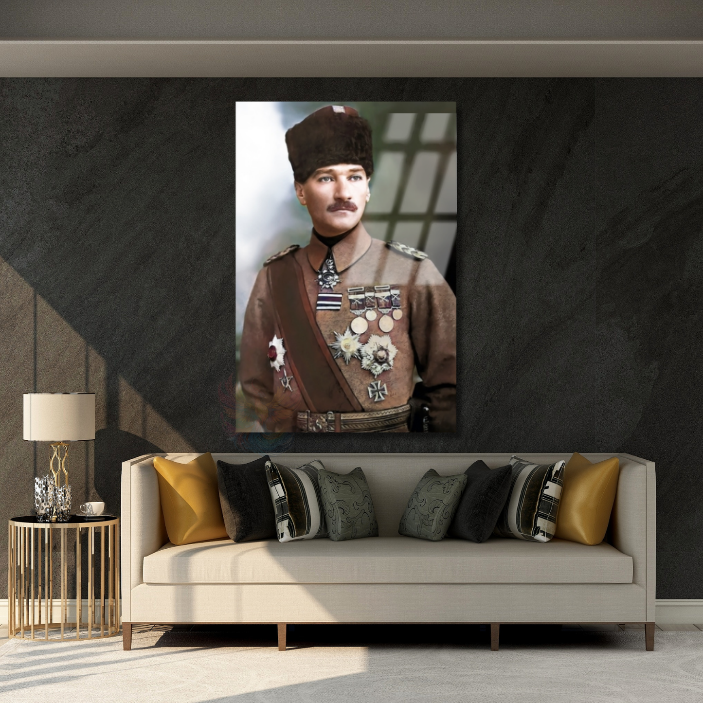 Atatürk Portre Cam Tablo Mustafa Kemal Atatürk Tablo Ev Ofis Dekorasyon Cam Tablo