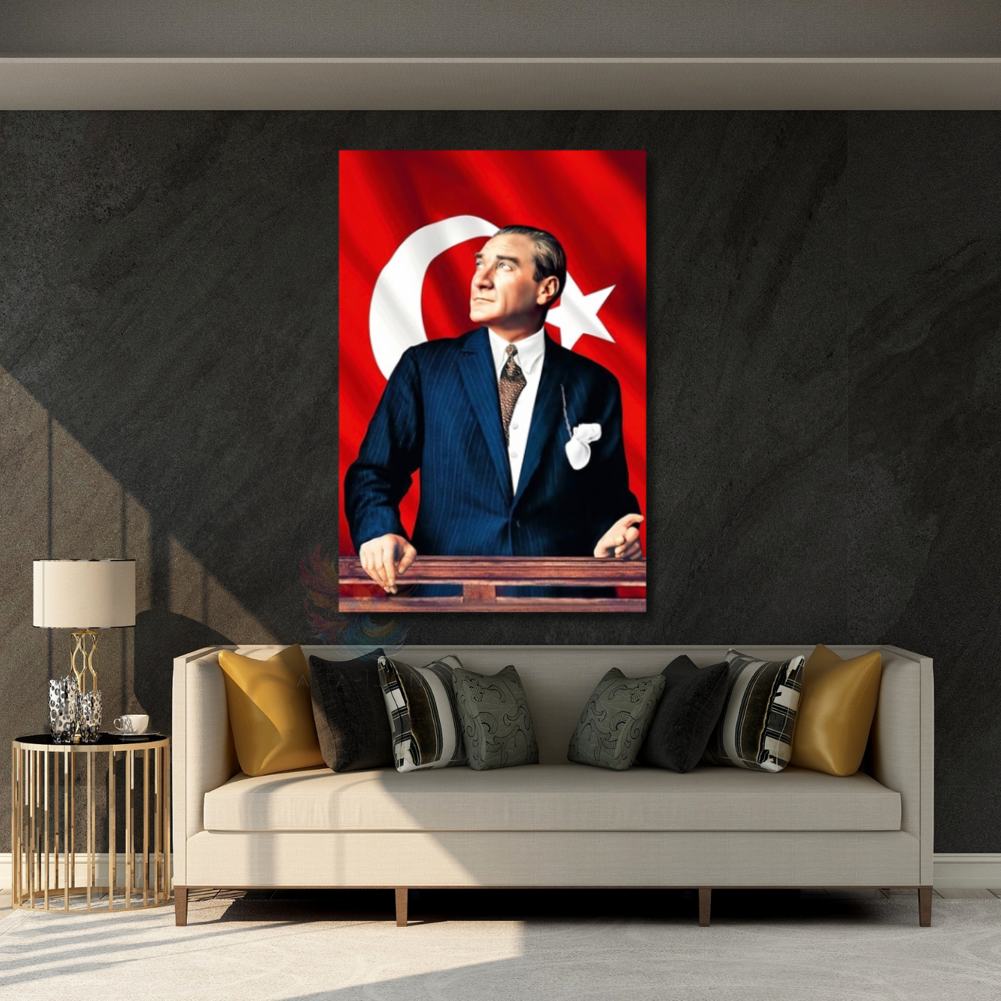 Atatürk ve Bayrak Kanvas Tablo Modeli Sınıf Tablosu Okul Ev Ofis Tablosu