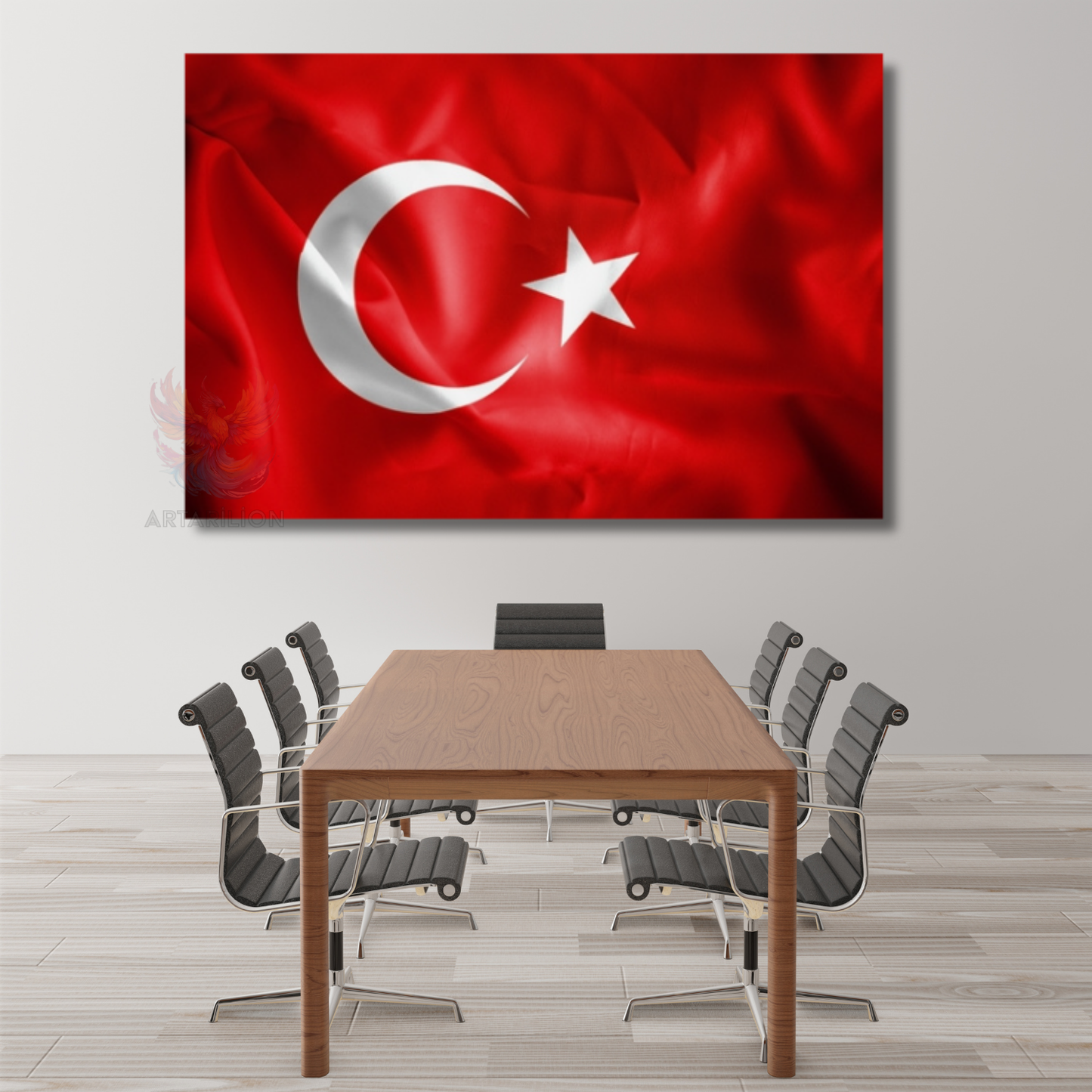 Türk Bayrağı Görseli Kanvas Tablo Ev Ofis Okul Tablosu Ay Yıldız Duvar Tablosu