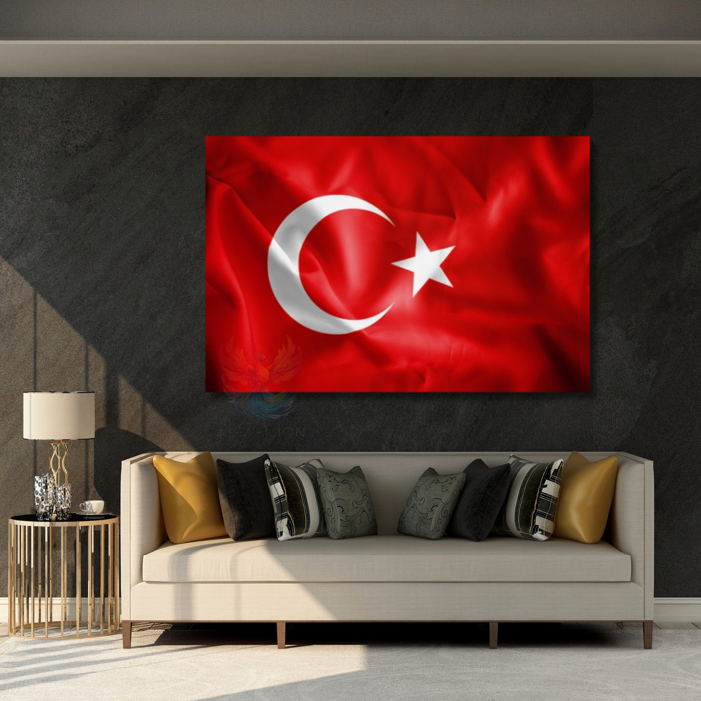 Türk Bayrağı Görseli Kanvas Tablo Ev Ofis Okul Tablosu Ay Yıldız Duvar Tablosu