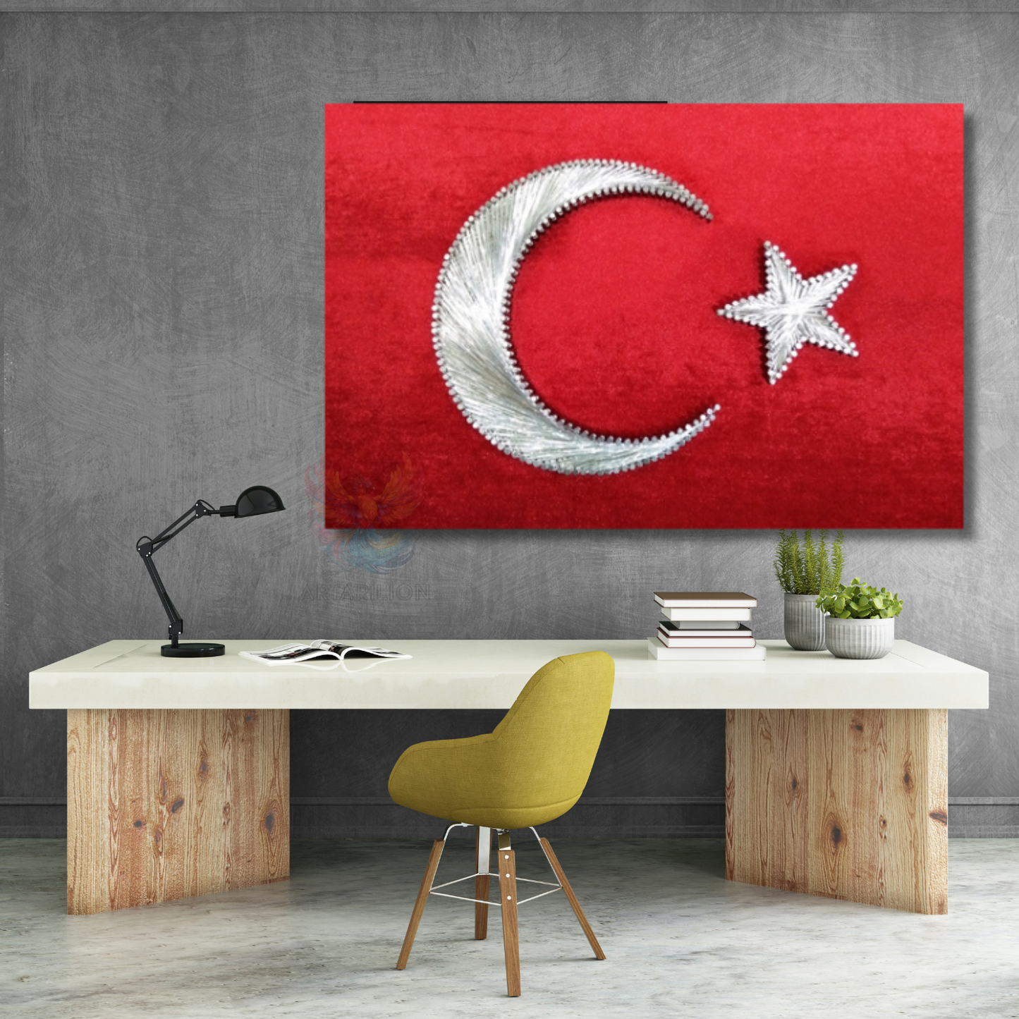 Türk Bayrağı Görseli Kanvas Tablo Ofis Ev Okul Tablo Tasarım Kanvas Tablo