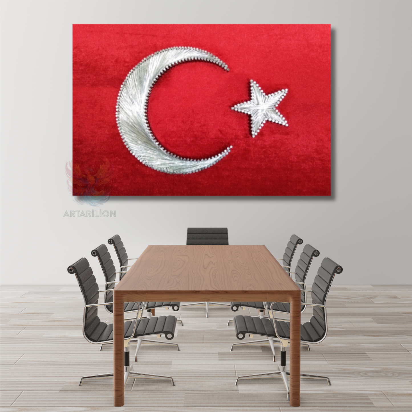 Türk Bayrağı Görseli Kanvas Tablo Ofis Ev Okul Tablo Tasarım Kanvas Tablo