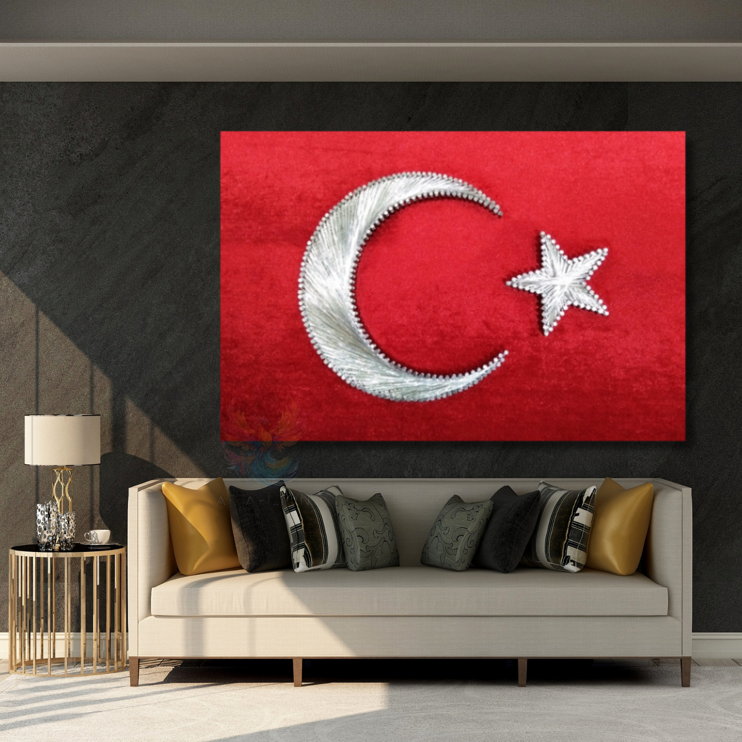 Türk Bayrağı Görseli Kanvas Tablo Ofis Ev Okul Tablo Tasarım Kanvas Tablo