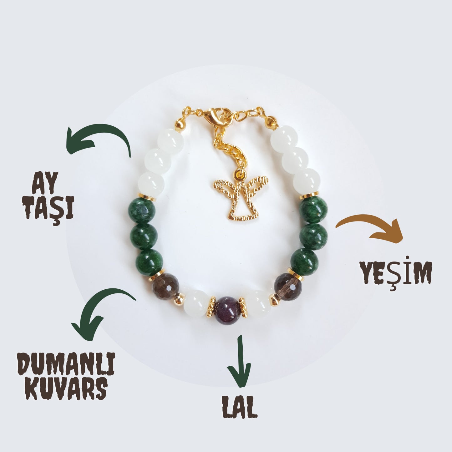 Hamilelik Doğurganlık Doğal Taş Kadın Bilekliği