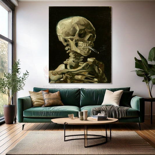 Van Gogh Canvas Painting Digital Print Canvas Wall Painting Skeleton Impressionism Painting