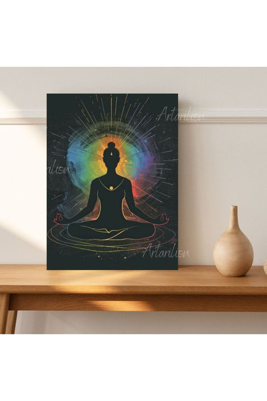Kanvas Dijital HD Baskı Kanvas Tablo Meditasyon Yapan Kadın Duvar Tablosu