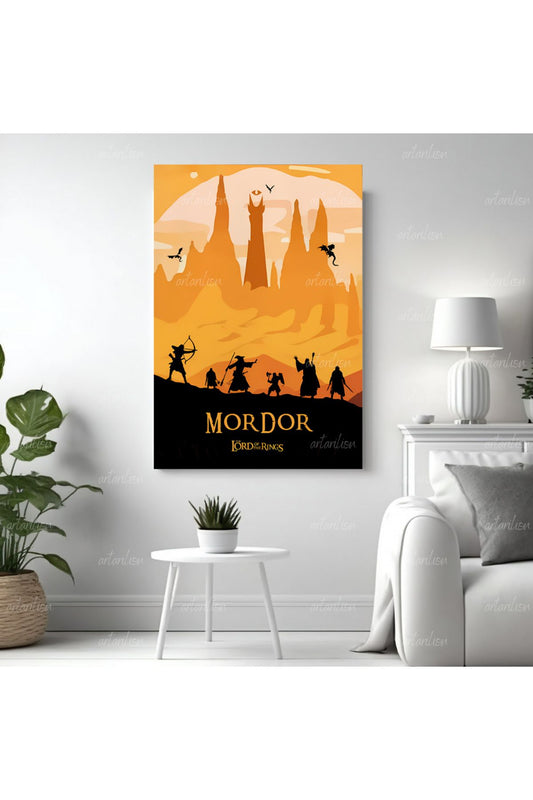 Yüzüklerin Efendisi Mordor Kanvas Tablo Duvar Dekorasyonu LOTR Oyun Odası Salon Tablosu