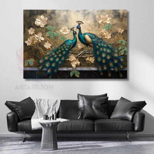 Canvas Peacock Painting Digital Printing Authentic Living Room Painting New Home Gift