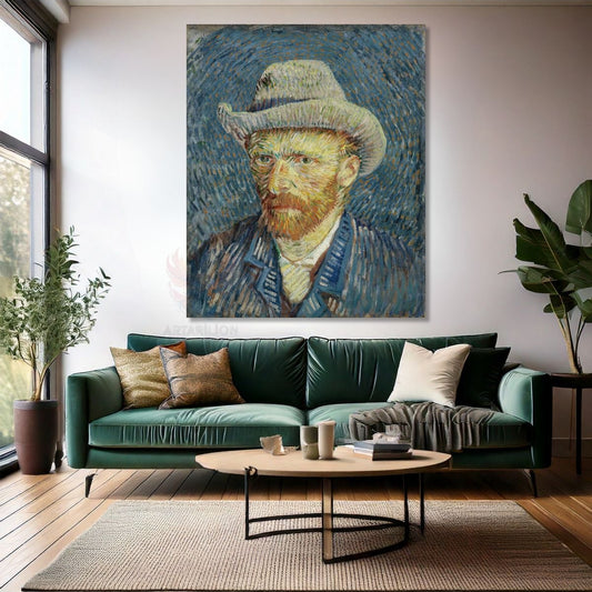 Van Gogh Canvas Painting Canvas Wall Painting Portrait with a Gray Hat Impressionism Painting