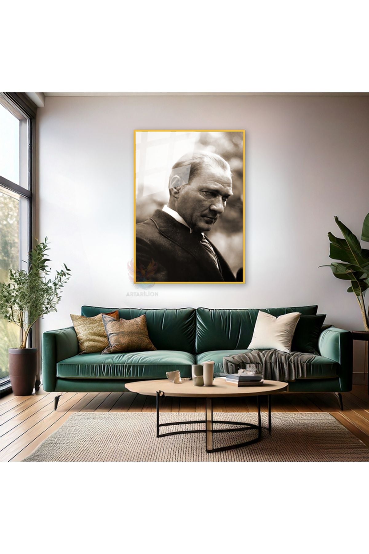Atatürk Portresi Ev Ofis Tablosu Metal Çerçeveli Cam Atatürk Tablosu Ofis Hediyesi