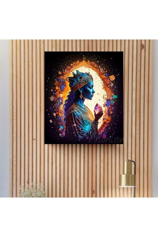 Kanvas Dijital HD Baskı Kanvas Tablo Kraliçe ve Kristal Taç Duvar Tablosu