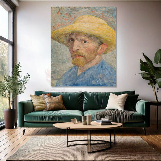 Van Gogh Canvas Painting Canvas Wall Painting Impressionism Painting Portrait Straw Hat