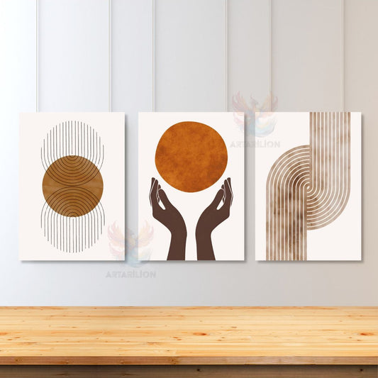 Set of 3 Canvas Paintings Minimalist Design Living Room Painting New Home Gift Bohemian Canvas Painting