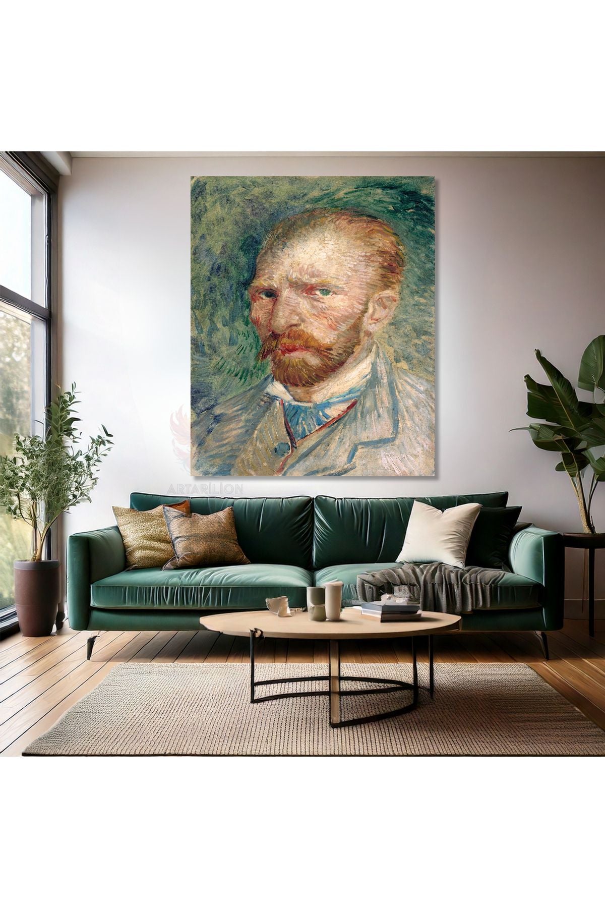 Van Gogh Kanvas Tablo Kanvas Duvar Tablosu Yağlı Boya Görünümlü Kanvas Tablo Oto Portre