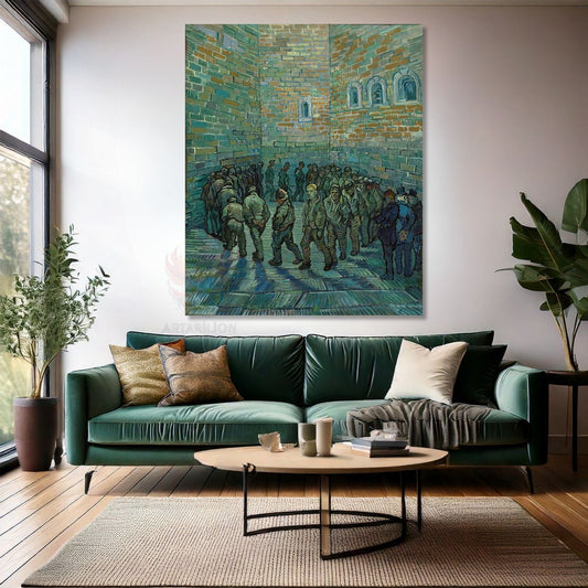 Van Gogh Canvas Painting Canvas Wall Painting Impressionism Painting Prison Courtyard