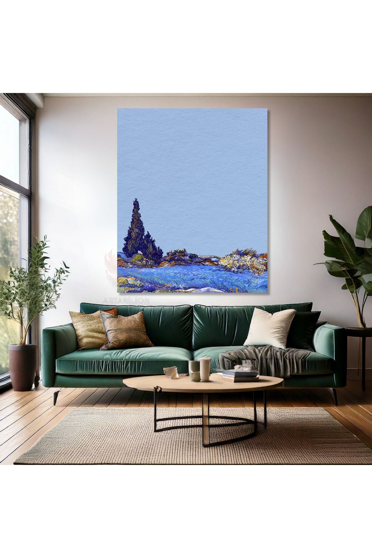 Van Gogh Kanvas Tablo Dijital Baskı Kanvas Duvar Tablosu Mavi Manzara Empresyonizm Tablo