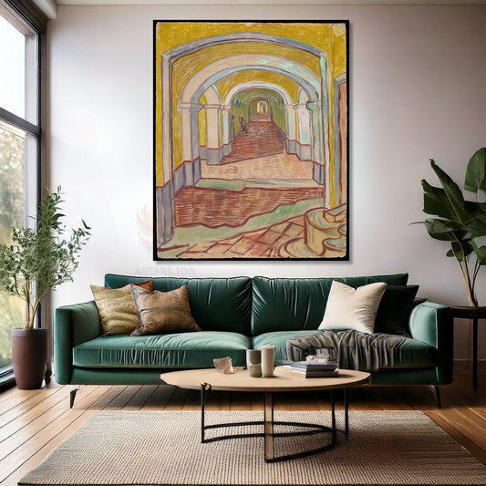 Van Gogh Canvas Painting Canvas Wall Painting Impressionism Painting Corridor in the Asylum