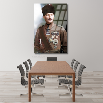 Atatürk Portre Cam Tablo Mustafa Kemal Atatürk Tablo Ev Ofis Dekorasyon Cam Tablo