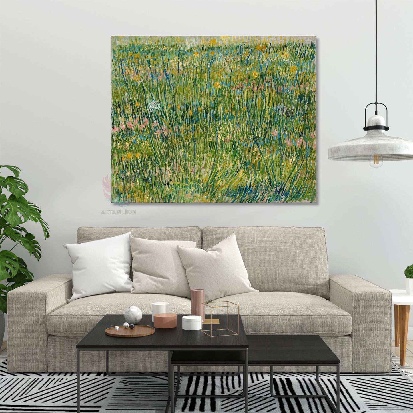 Kanvas Tablo Van Gogh Tablosu Ev Ofis Dekoru Klasik Duvar Çimen Tablosu