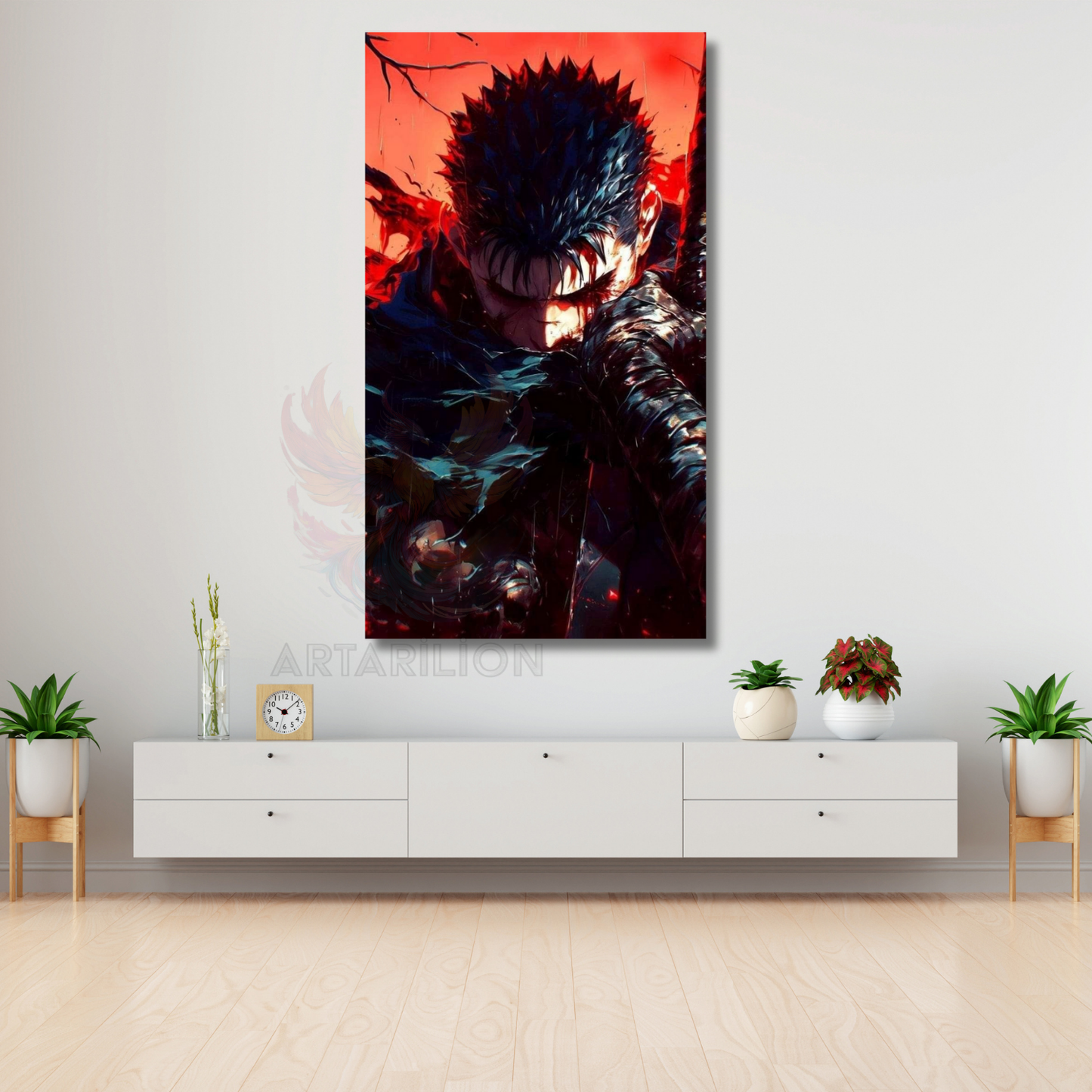 Kanvas Anime Tablosu Guts Berserk Temalı Dijital Baskı Kanvas Tablo Oyuncu Odası Tablosu