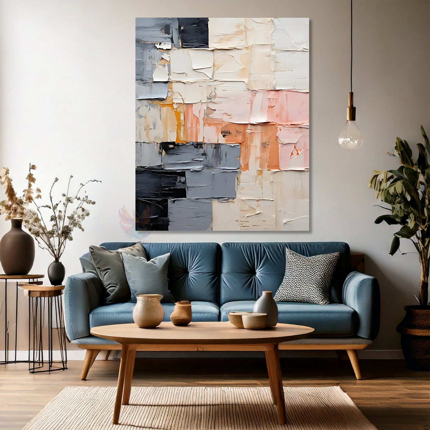 Yağlı Boya Görünümlü Soyut Kanvas Tablo Sade Modern Salon Tablosu Dekorasyon Kanvas Duvar Tablosu